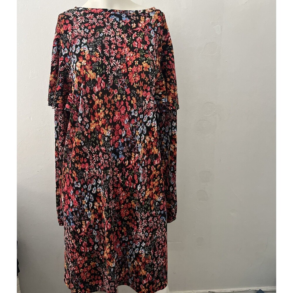 Zara Floral Dress L Fall Ruffles Pleated Western Feminine Dainty Peasant Ranch